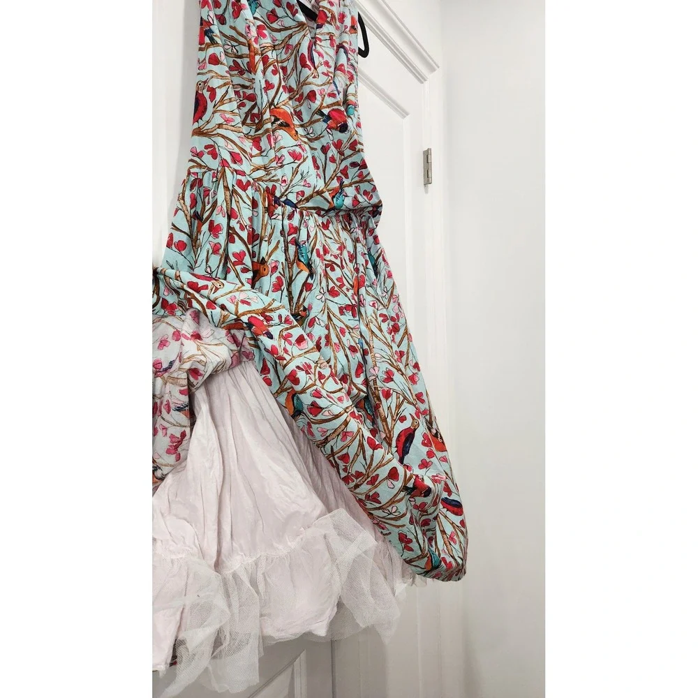 Retrolicious Women 3X Bird Print Fit Flare Spring Dress Side Zip 100% Cotton USA - Picture 4 of 12